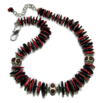image of Red & Black Disks necklace