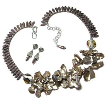 image of Mocha Keishi Pearls necklace