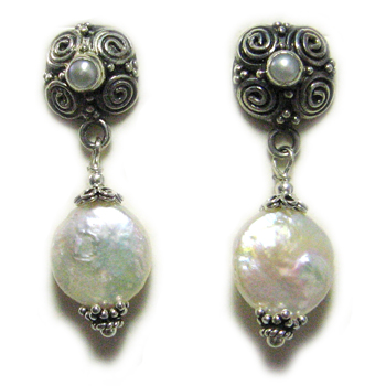 picture of Coin Pearl Earrings
